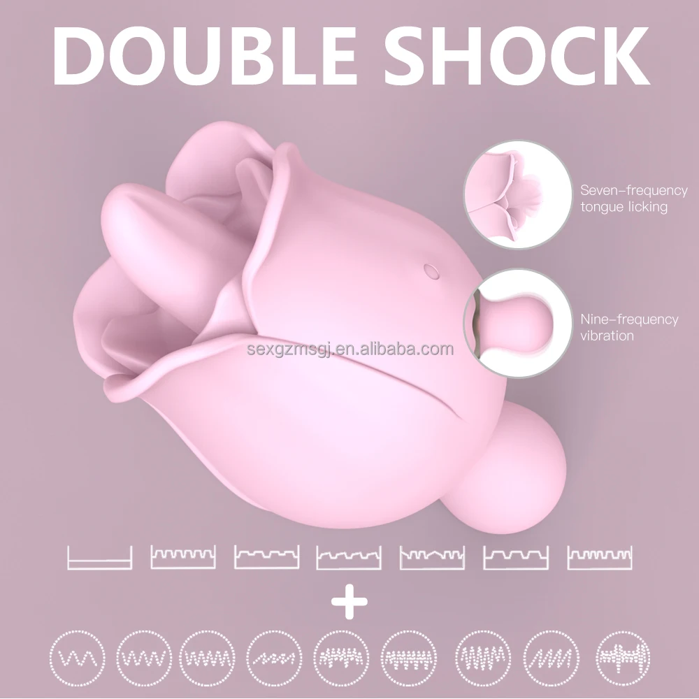 MS Ultra Quiet Operation Soft Silicone Slitoral Suction Stimulator Rose  Tongue Vibrator Women's Intimate Toy