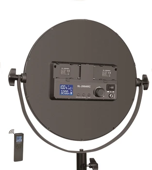 NiceFoto SL-360ARC Rechargeable Photograph Video Photo Bi-color Studio Round LED Slim Flat Panel Light detail image