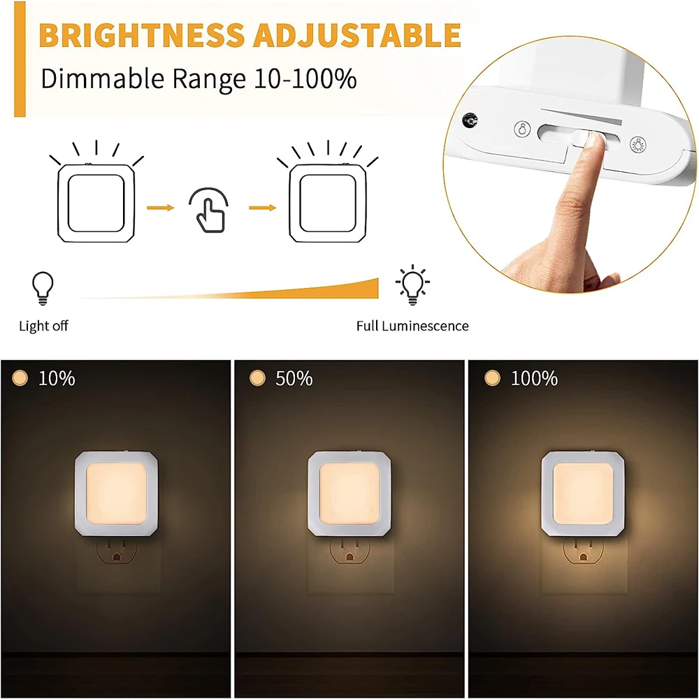 LED Night Light Mini Light Sensor Control 110V 220V EU US Plug Nightlight Lamp for Children Kids Living Room Bedroom Lighting