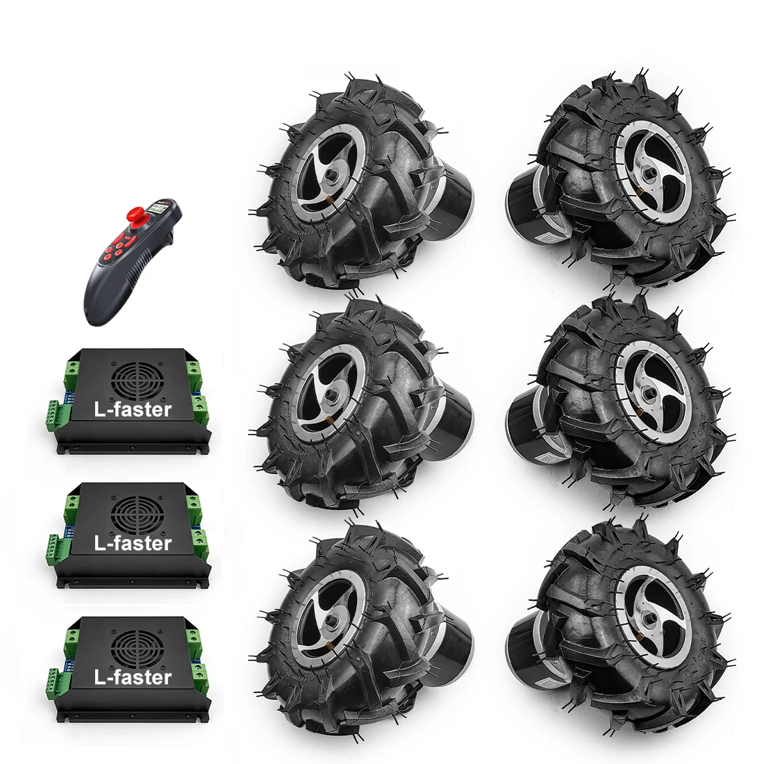 6WD 24V 350W Motor Electric Six Drive Kit 10 Inch Wheel Set for DIY Electrical 6x6 Lawnmower Barrow Trolley Car