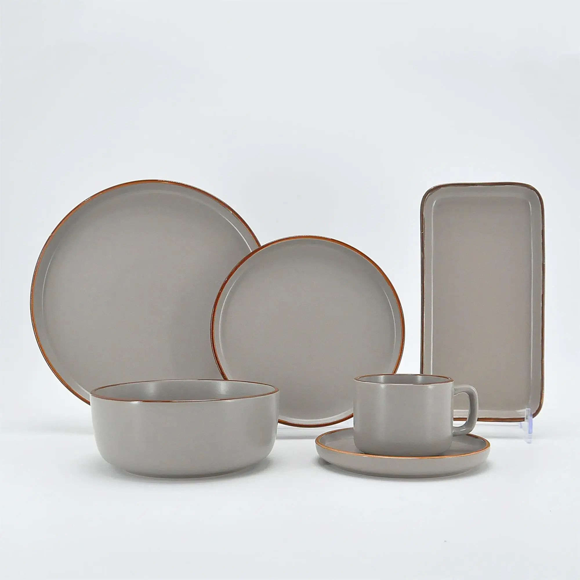 32 Piece Sample Available New Design Color Glzaed 32 Pcs Ceramic Dinnerware Dinner Bowl and Plate Set Tableware Ceramic