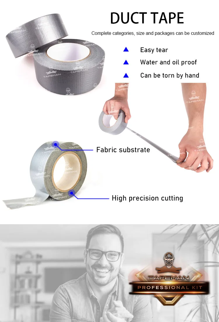 Waterproof Sealing Repair Gaffer Sliver Black Fabric 35 Mesh Gaffer