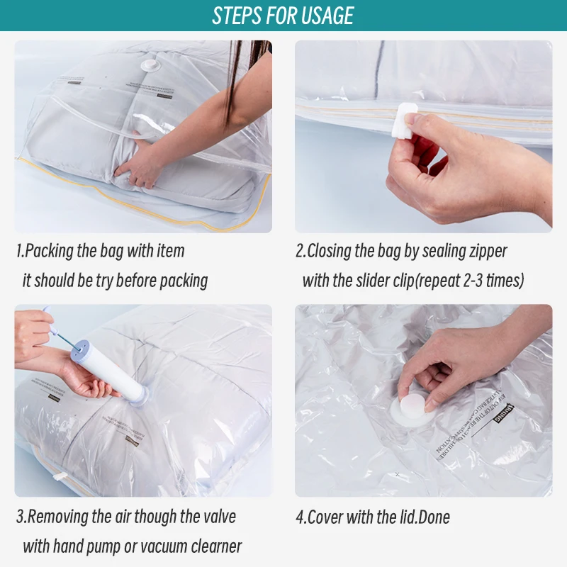 2pcs Super Large Vacuum Storage Bags, Vacuum Compression Bags, Vacuum  Sealed Bags For Storing Quilts And Blankets, Etc. - Closet Organizers -  Space-saving Bags