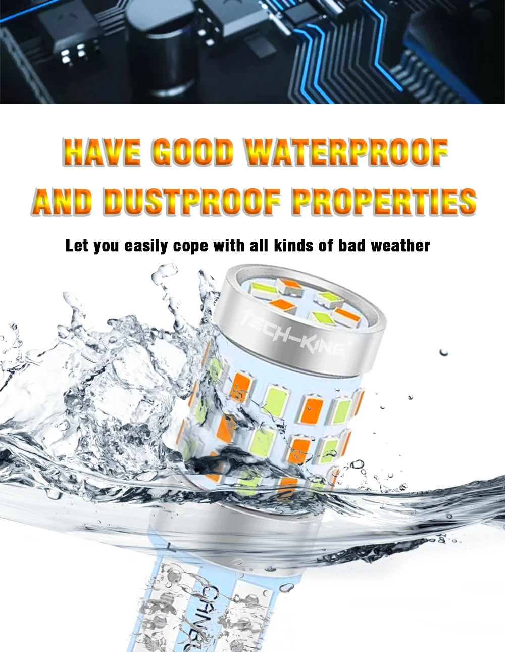 TECH-KING Two-tone T10 W5W 194 168 501 2016 42SMD Light Car LED Bulbs 12V LED Bulb Lights 9-80v Universal CanBus Width Light