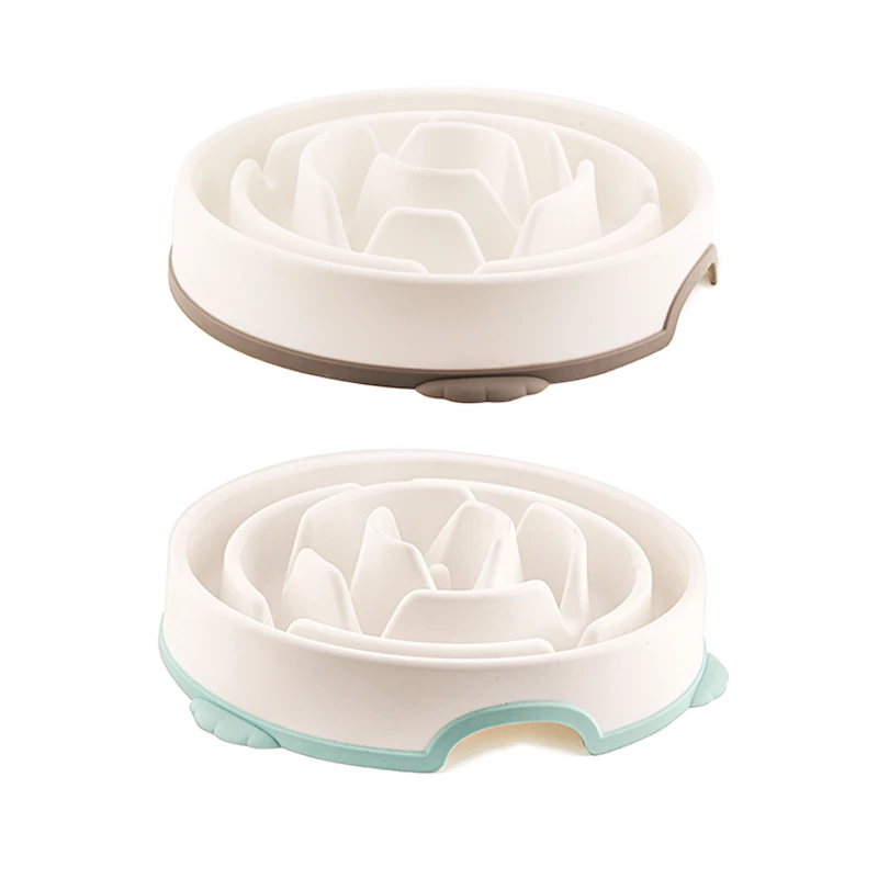 Eco-friendly plastic dog eating bowls PP anti-gulping slow food feeder for cats dogs factory