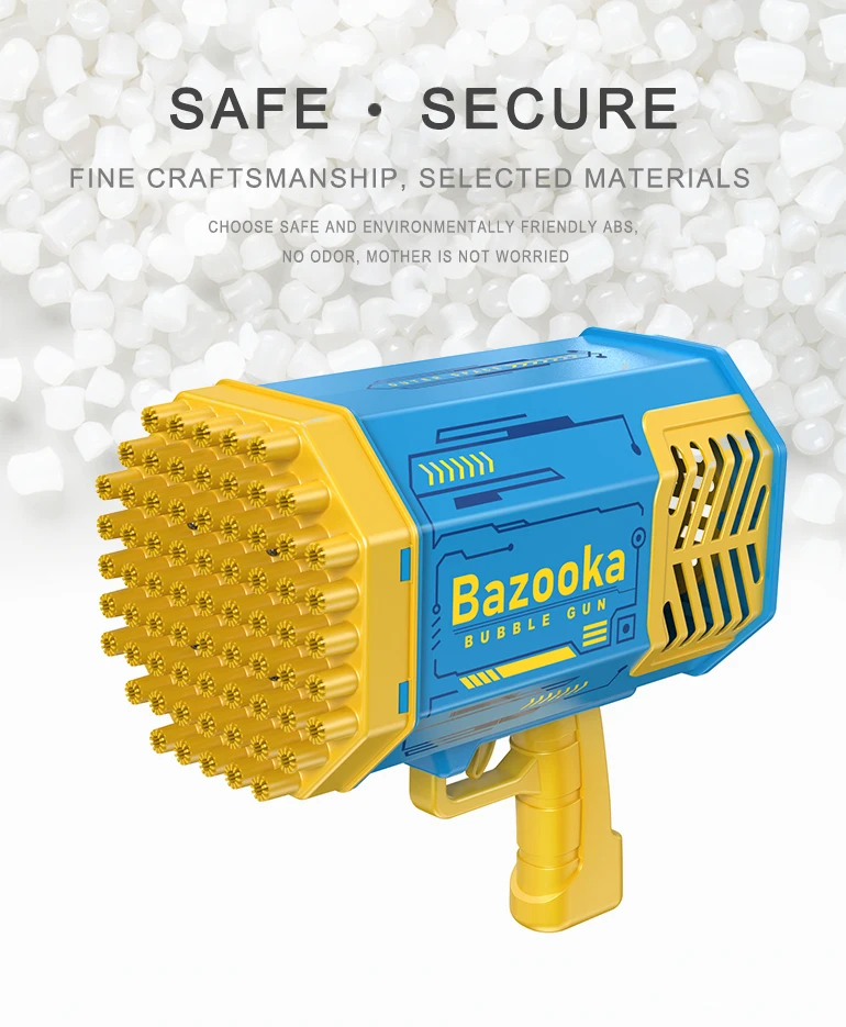 Chengji Hand-Held Bazooka Bubble Gun - 69 Holes & Lights