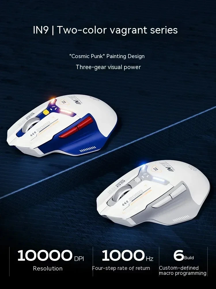 INPHIC 10000 DPI PAW3325 Three Mode BT Wireless Mouse for PC Gamer Office Computer Laptop Accessories