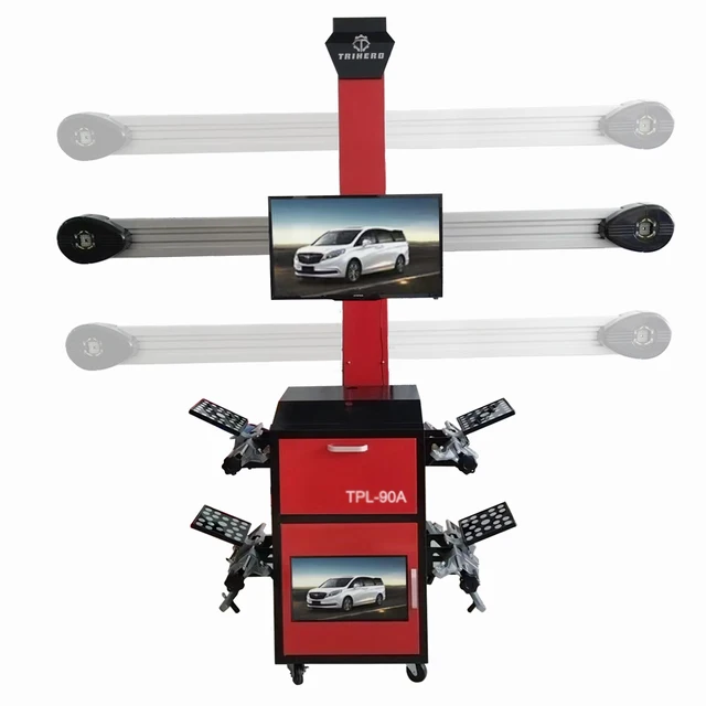 Mobile 3D Four Wheel Alignment Machine Car 4 wheel aligner equipment with automatic lifting & tool cabinet & CE