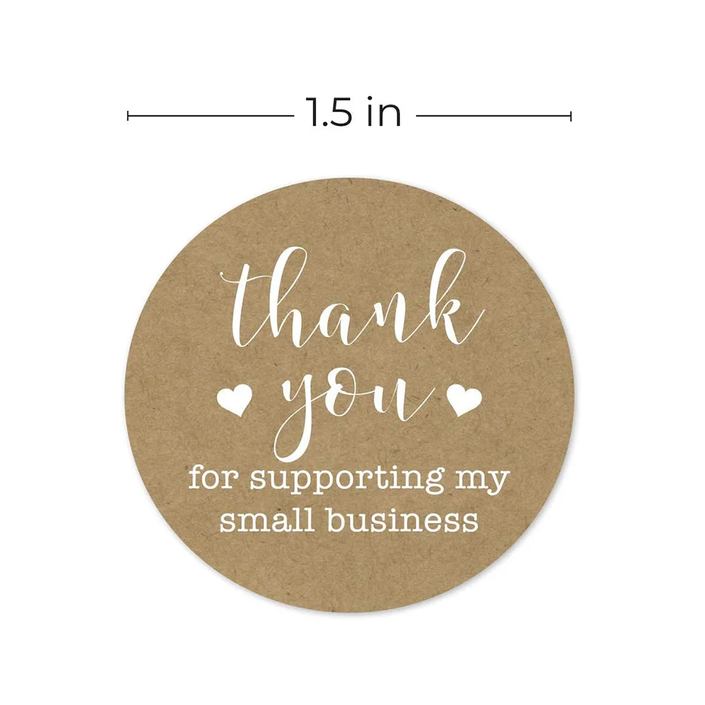 Wholesale 1 5 Inch Round Kraft Thank You For Supporting My Small Business Stickers To Make Customer Logo Design Buy Small Kraft Paper Cookie Boxes Office Brown Kraft Folder Logo Printed Kraft Paper Tape