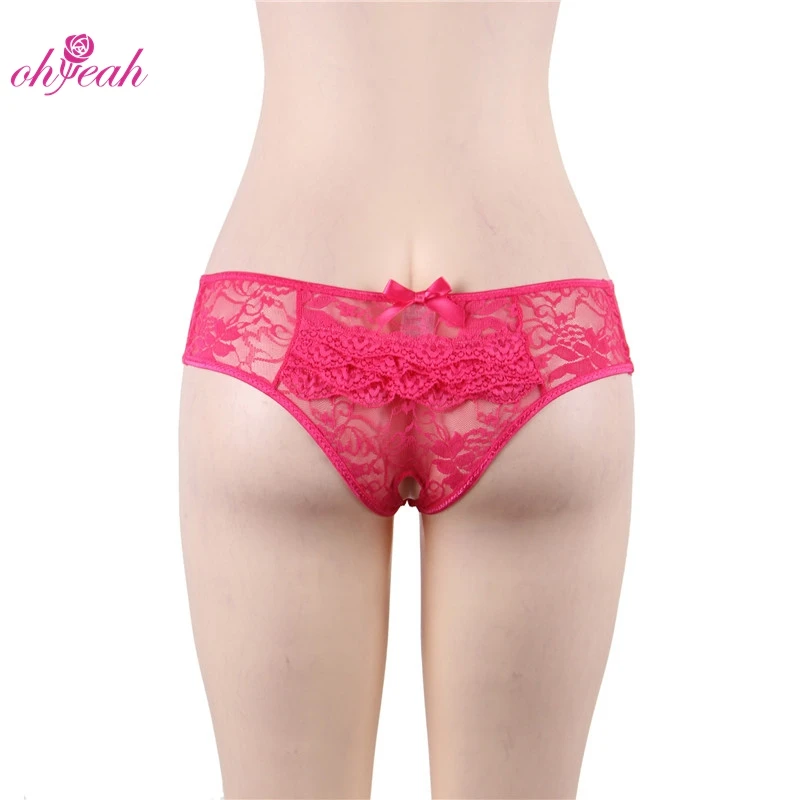 Buy ohyeahlady Women Crotchless Panties Briefs Transparent Floral