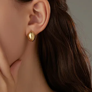 Wholesale Fashion Jewelry Stainless Steel Stud Earrings with Zircon Geometric Shape 18K Gold Plated for Women's Engagement