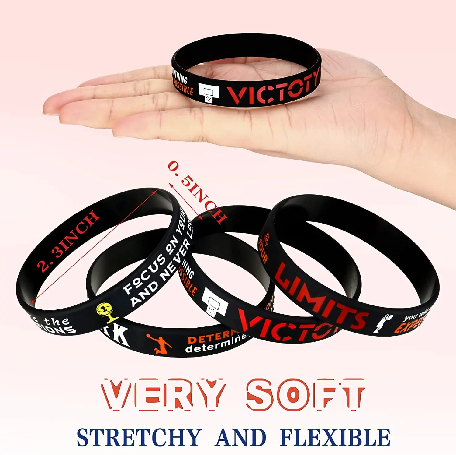 Norme Basketball Silicone Bracelets Boy Rubber Wristbands Basketball  Bracelet Party Favors for School Gifts Supplies 24 Pieces Norme-Bracelets-01:  Buy Online at Best Price in UAE - Amazon.ae