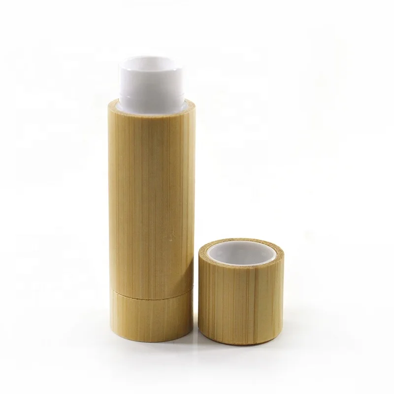 5ml Empty Cosmetic Lip Balm Container 5g Bamboo Wood Lipstick Tube