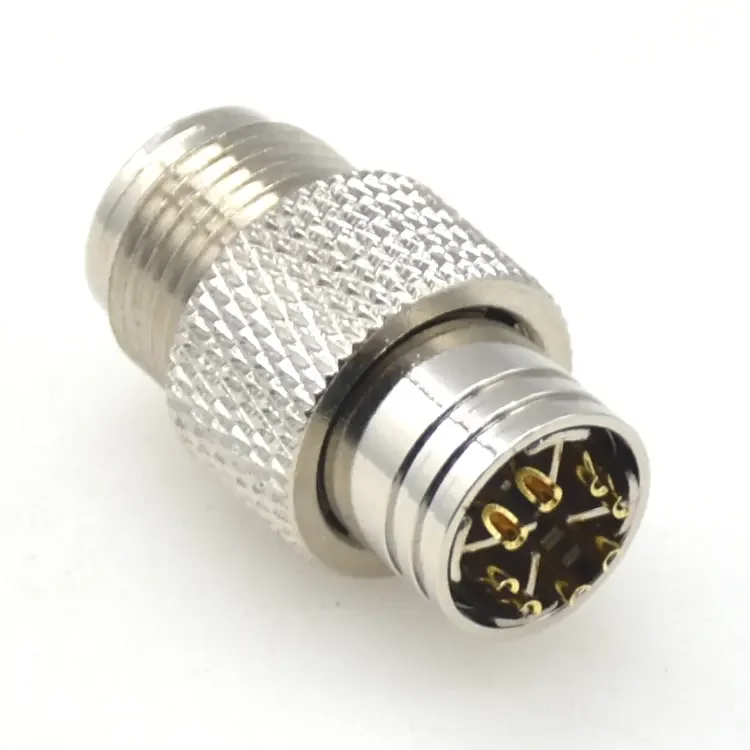 Custom Industrial Automation Shielded Springy Moldable Metal Connector 8 Pin M12 X Code Connector Male Plug