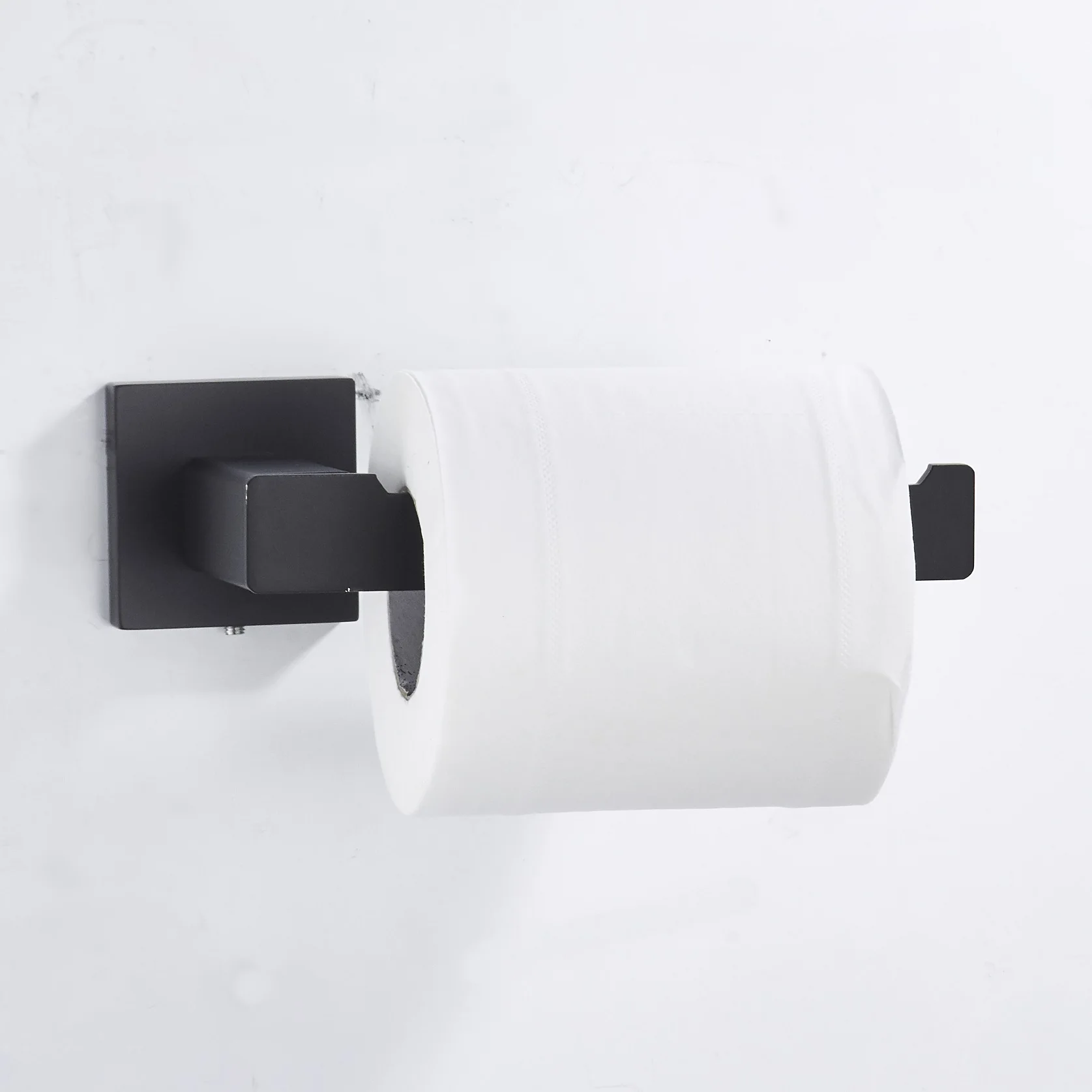 4 Pieces Square Design Matte Black Wall Mount 304 Stainless Steel Bathroom Accessories