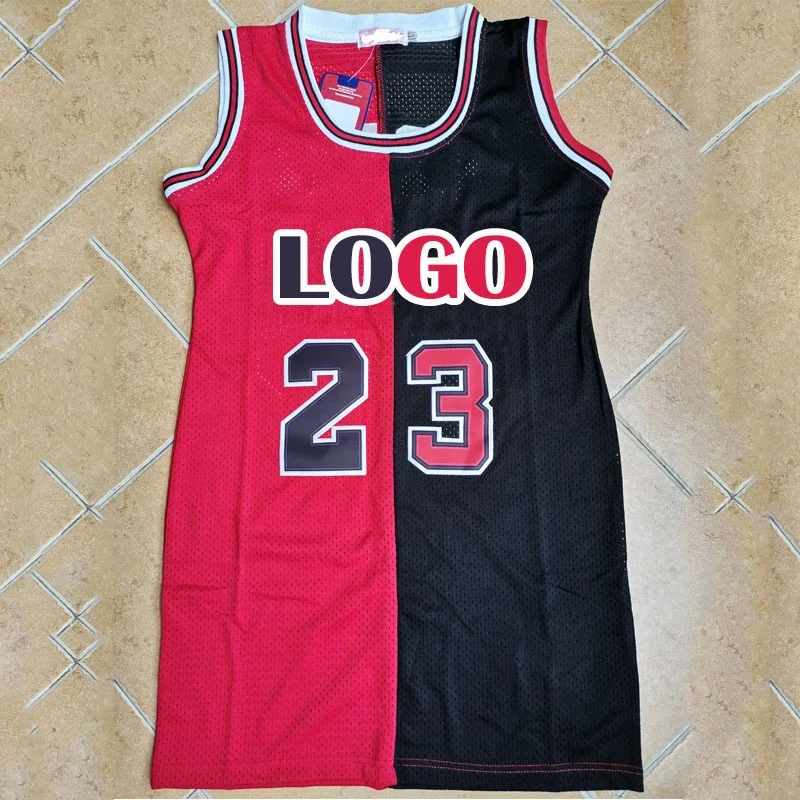 Women's Basketball Jersey Dress - Casual Sleeveless Midi with Embroidery &  Breathable Mesh - Perfect for Summer Sports Events