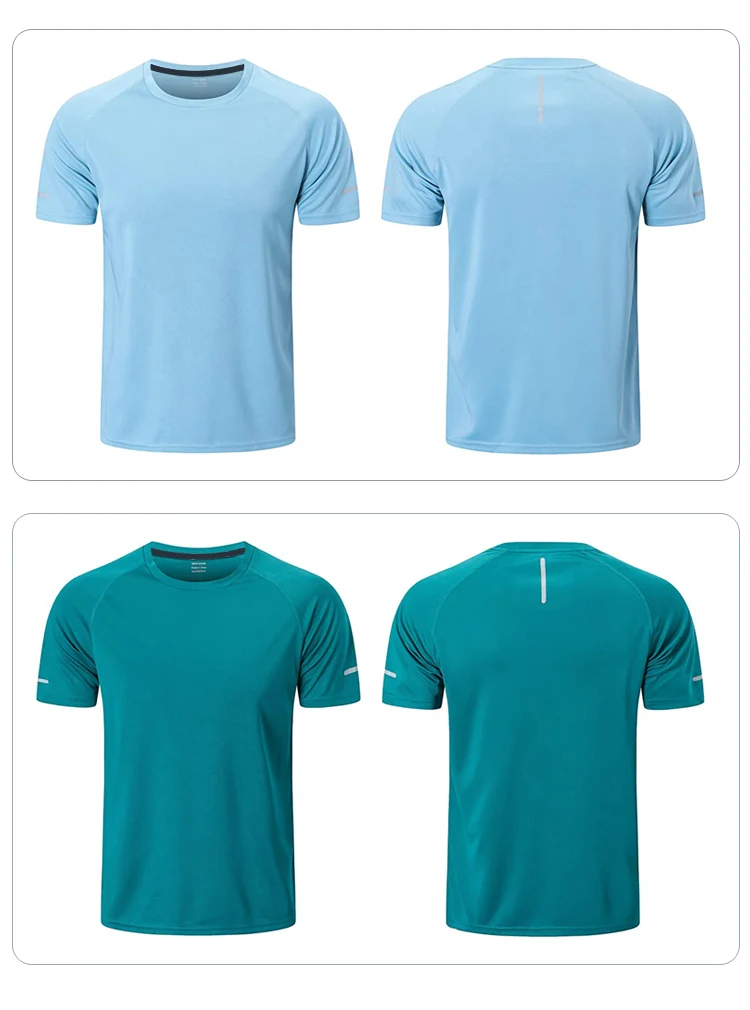 Custom Blank Soft Polyester Spandex Quick Dry Short Sleeve Plain T