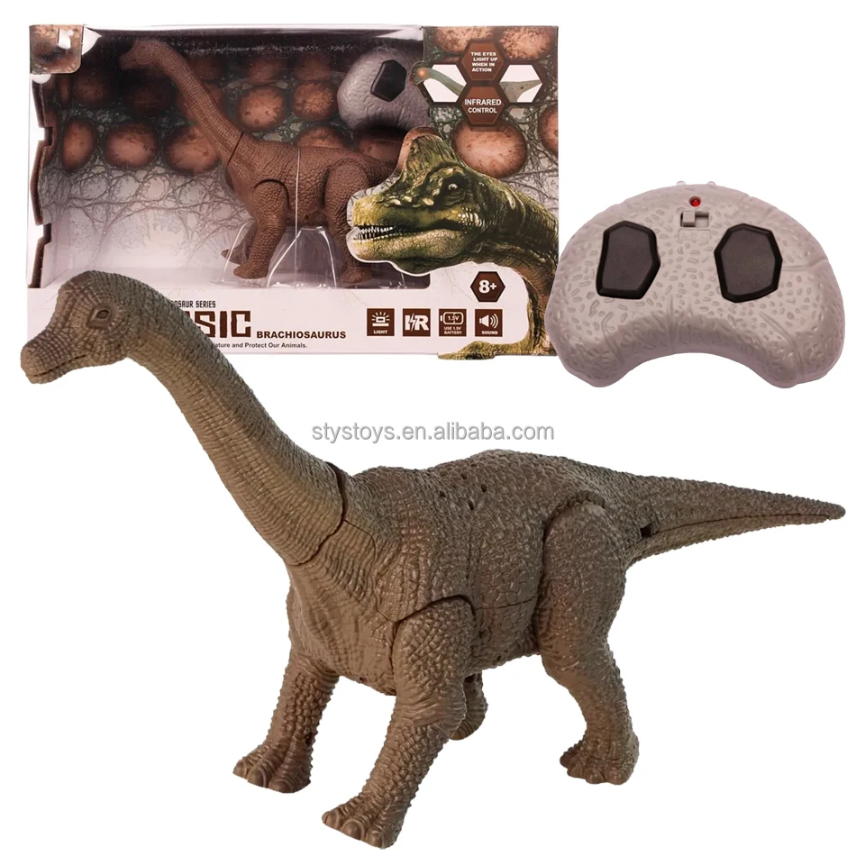 Light up Walking Brachiosaurus Infrared Simulation Longneck Dinosaur R/C Dinosaur Toy Robot with Lights & Sounds