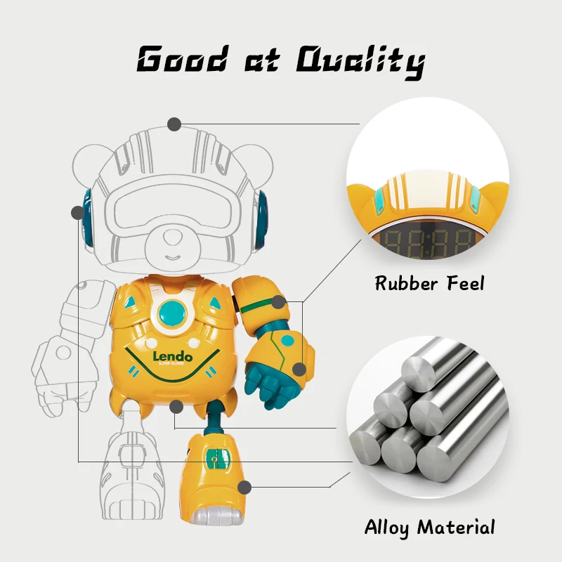 2021 New Style Robot Toys Multifunction Desktop Clock Cute Litter Bear Shape Smart Robot with Chair