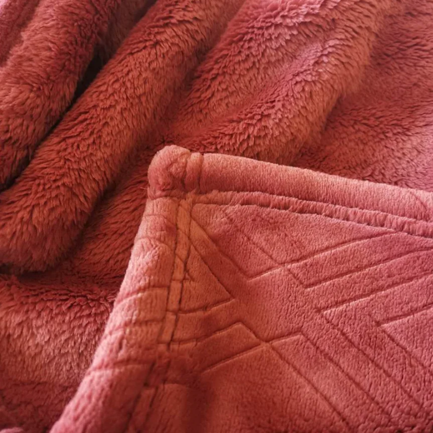 Super Soft High Quality Solid Color Embossing Diamond Lattice Angora