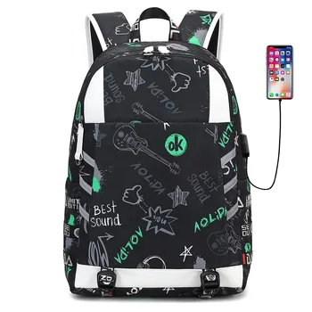 School bag men USB bags for boys laptop bagpack usb charging port for backpack school boys high school bags