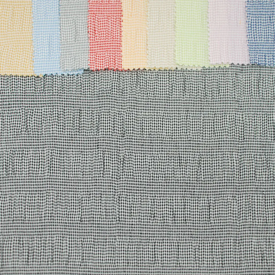 Новинка, мягкая крашеная пузырьковая пряжа deigns, крашеная в мелкую клетку, полиэфирная смесь TR, вискозная ткань seersucker для рубашек