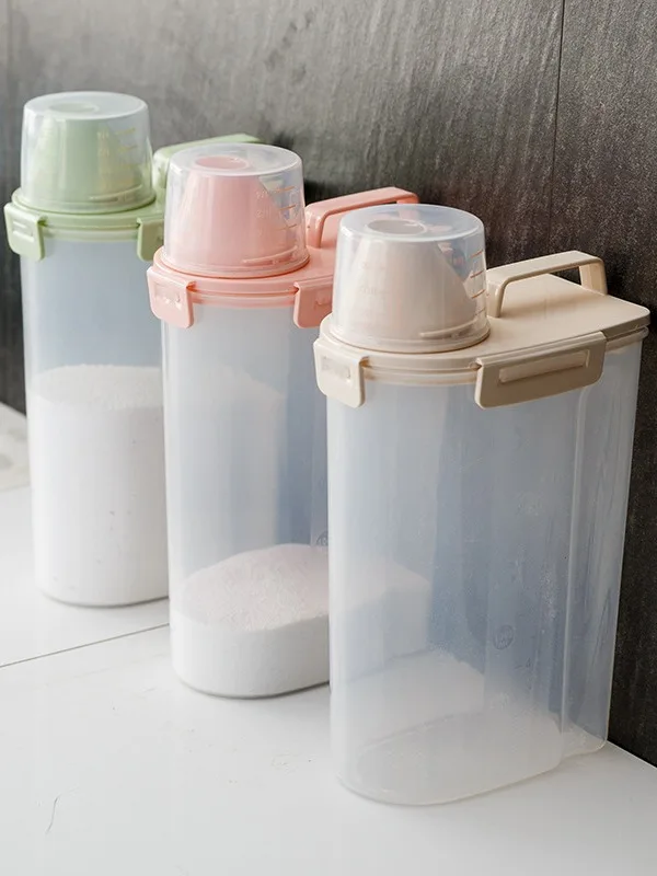 5l airtight plastic flour rice dispenser dry foos storage bin