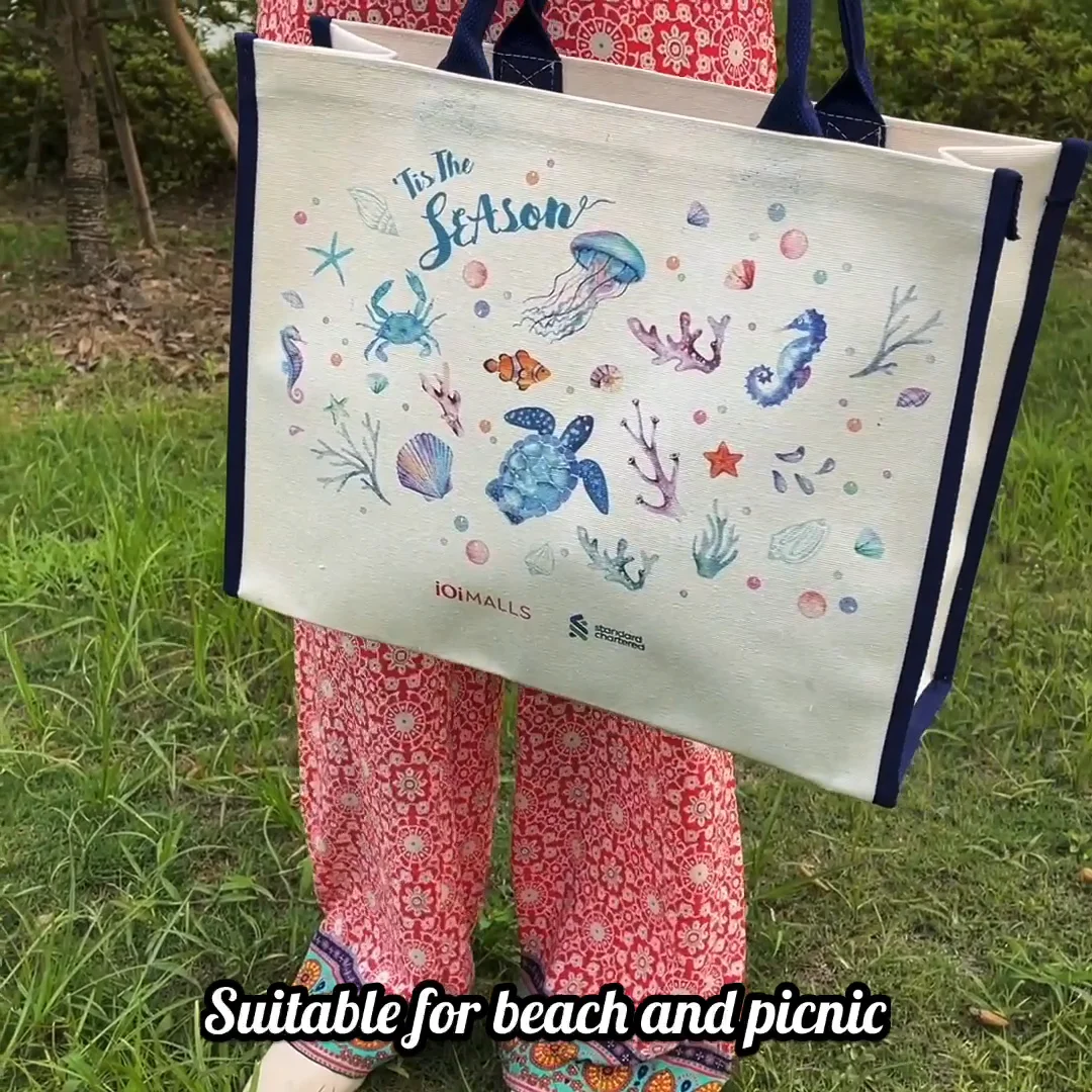 Wholesale Cotton Beach Bags Custom Jumbo Size Canvas Tote Bags For ...