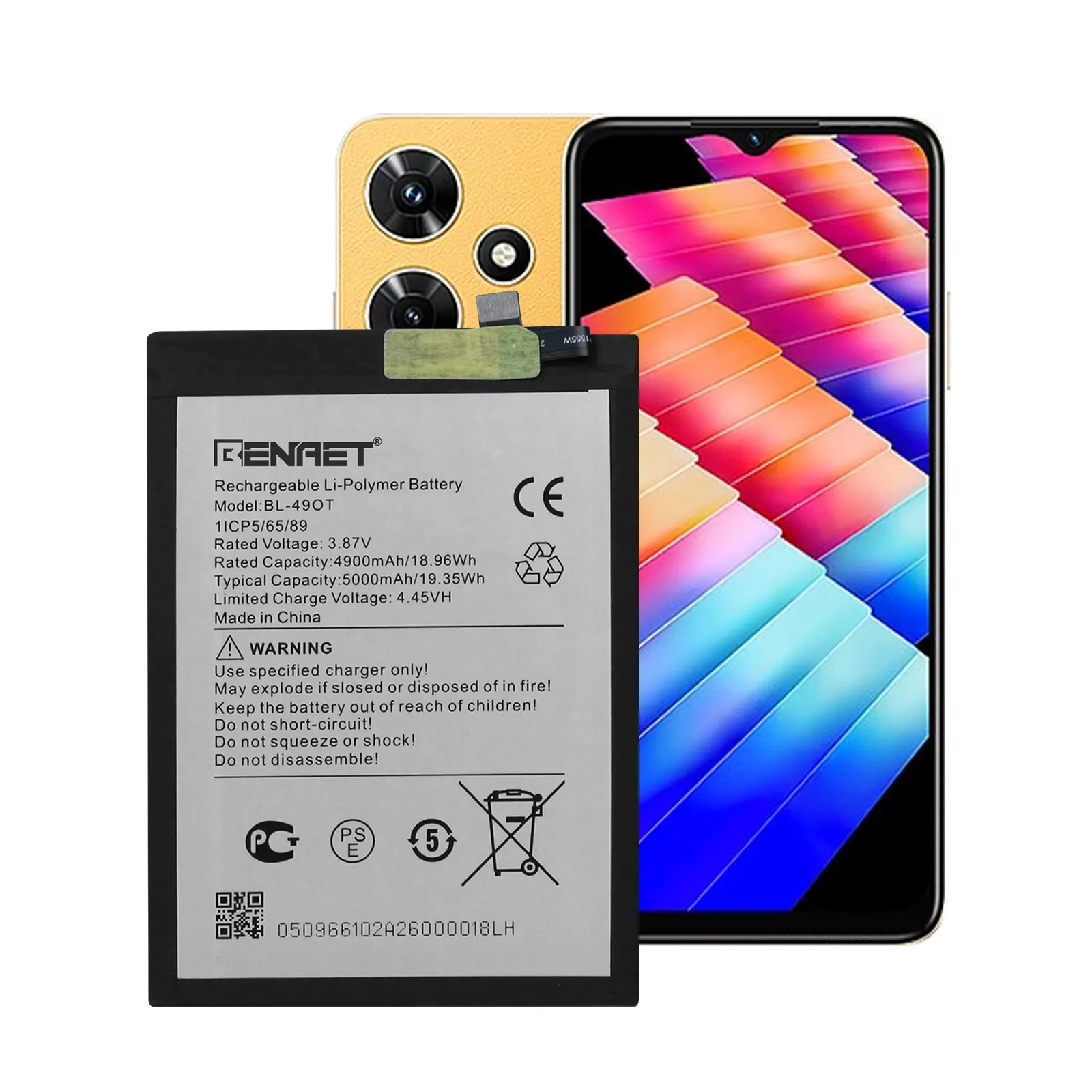Replacement for Infinix BL-49OT Battery 5000mah Capacity