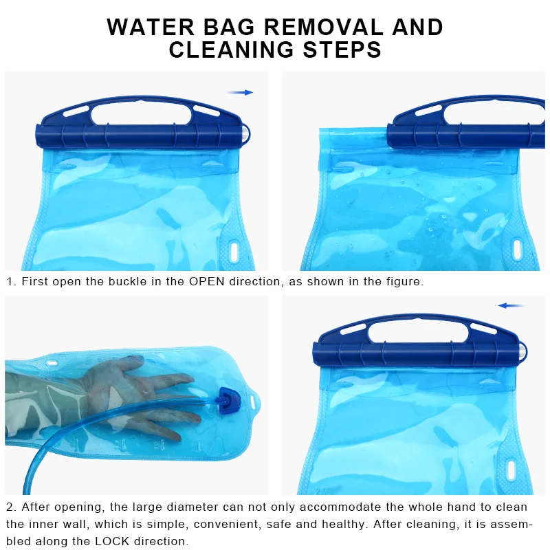 RIDERACE 2L Cycling Water Reservoir Water Bladder Hydration Container Pack BPA Free Running Climbing Hydration Vest Backpack