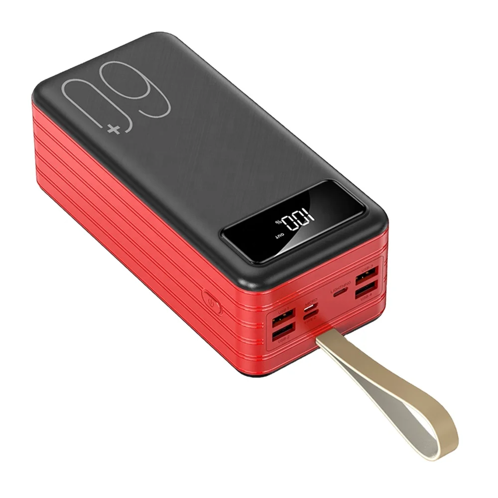 Support Custom logo Portable Powerbank 50000mah 60000m 30000mah Mobile Charger Powerbanks Fast Charging Power Bank 4USB Output