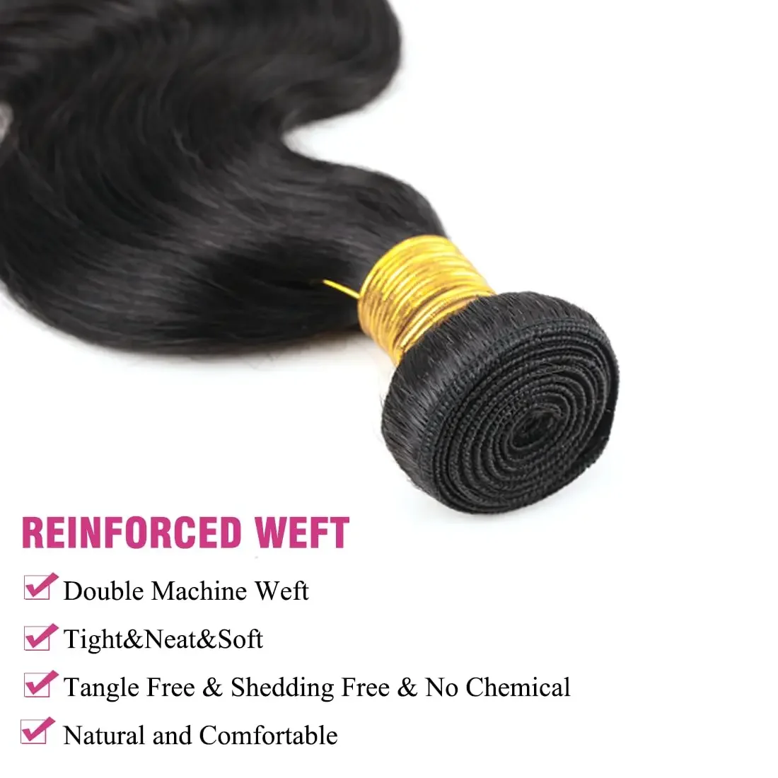 3 buntar brasilianskt människohår body wave hårförlängning_voghion.com