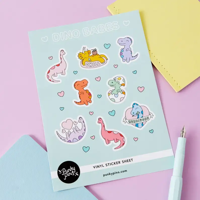 High Quality and Adhesive Waterproof Custom Printing Kiss Cut Vinyl Stickers Sheet for