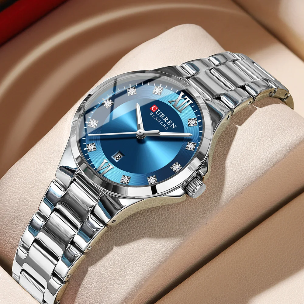 CURREN 9107 Luxury Women's Watch Quartz, Roman Dial