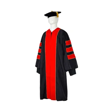 Red Doctoral Graduation Gown Customize For Phd - Buy Doctorate ...