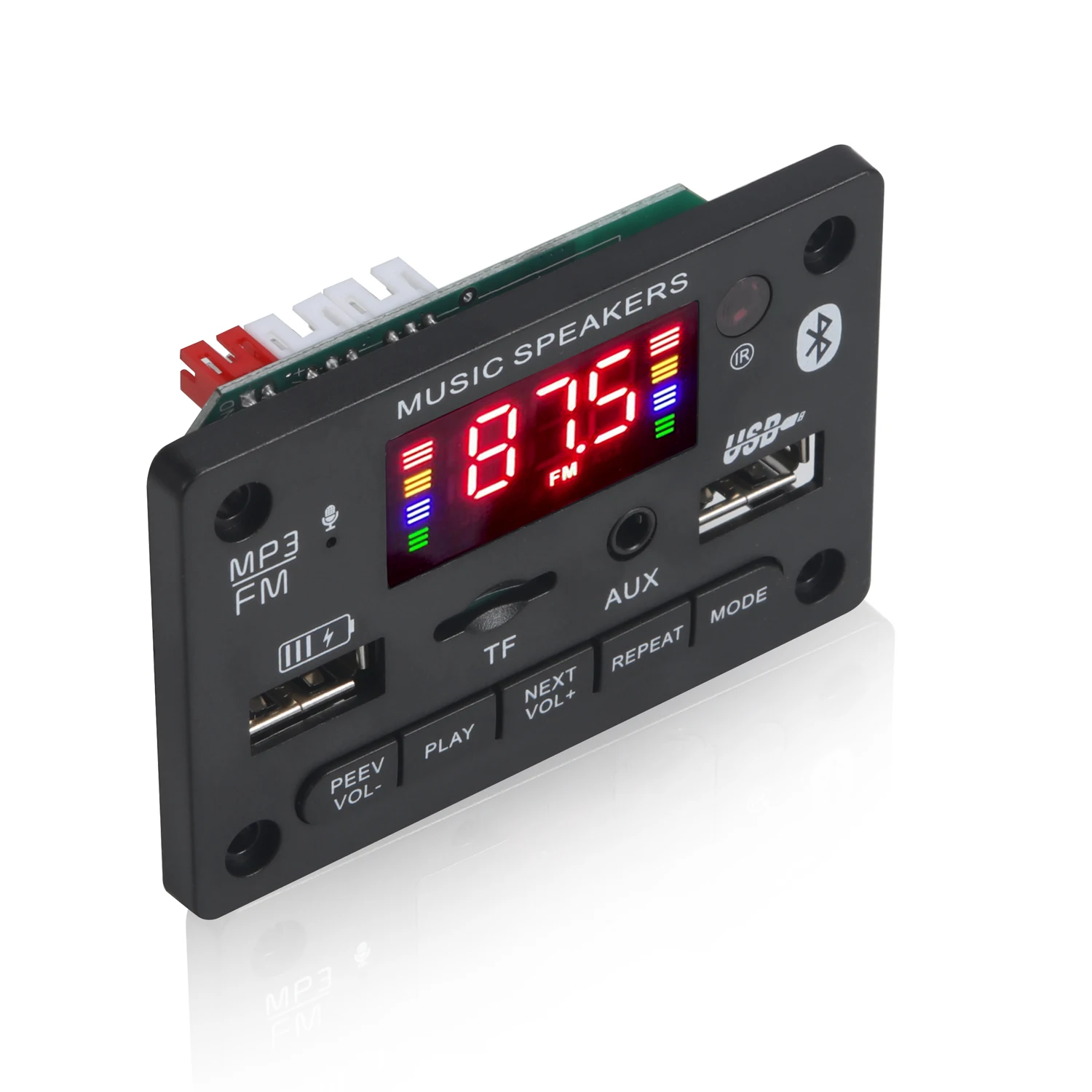 Scheda Lettore MP3 Bluetooth 5.0 Con FM, USB, SD E AUX – 7-25V, 2x40W Per Auto E Altoparlanti Fai-da-te