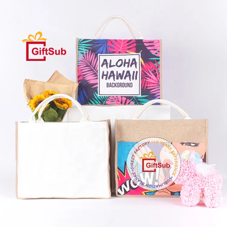 Wholesale Sublimation Blanks Linen Tote Bags Personalized Canvas Bags