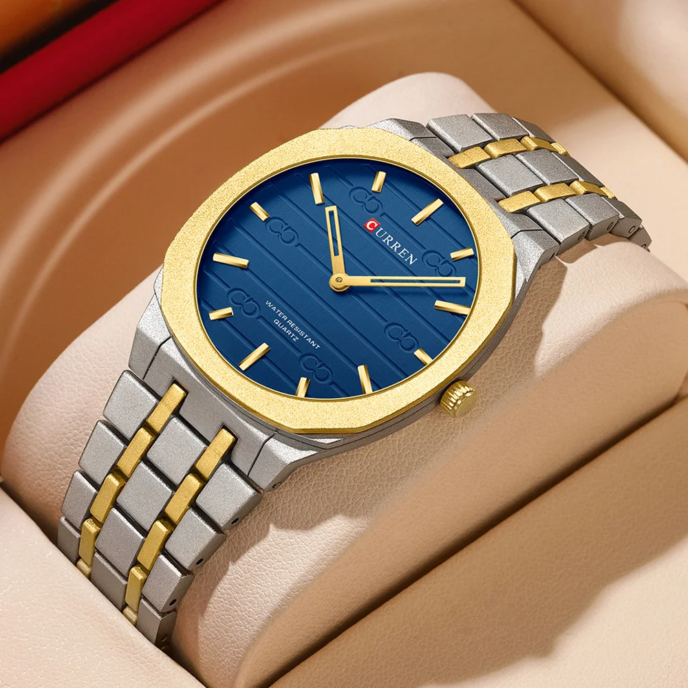 Curren 8444 Sportief Quartz Horloge Voor Heren Hot Selling Blue