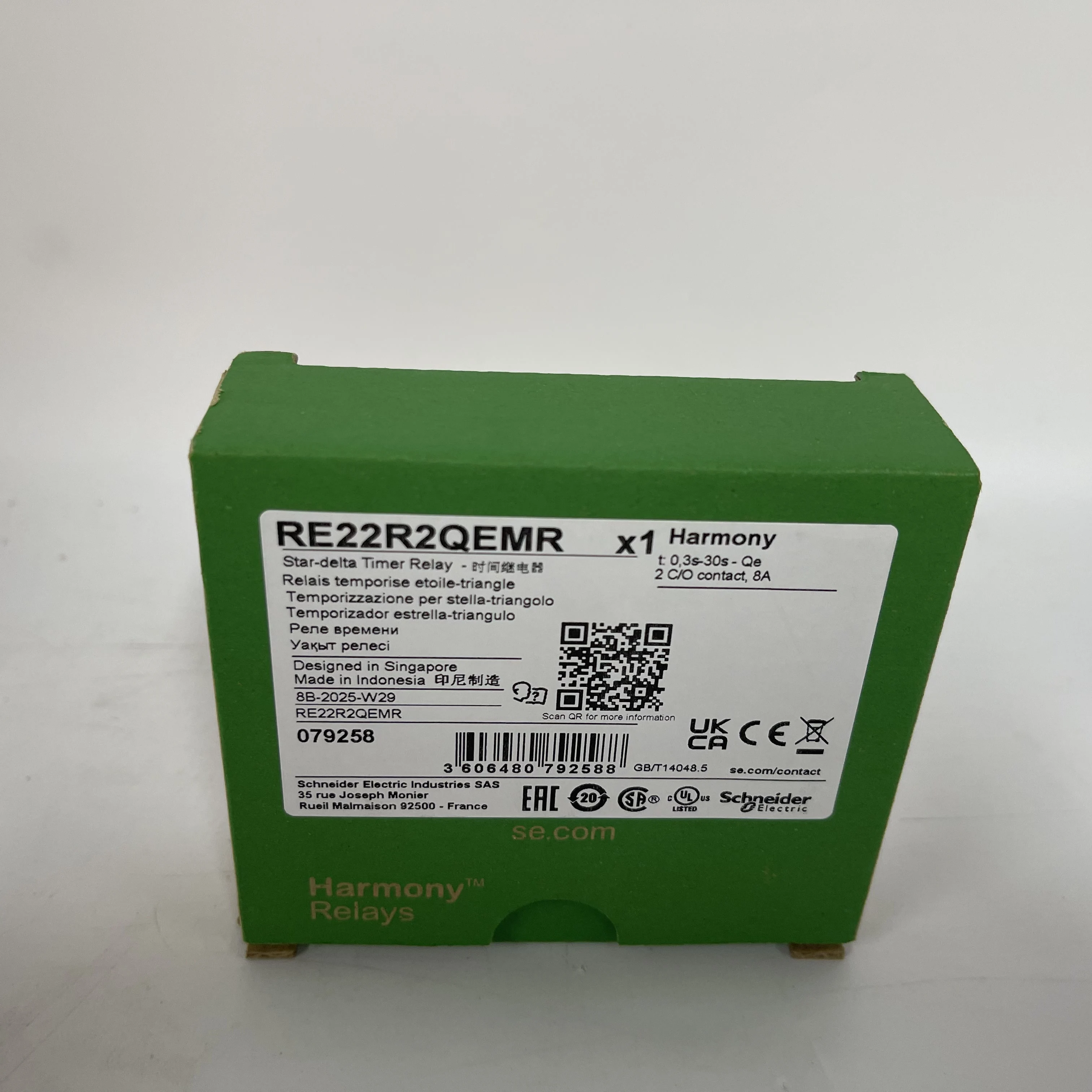 Schneider Star-Delta Timer Relay RE22R2QEMR
