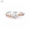 18K Solid White Rose Gold