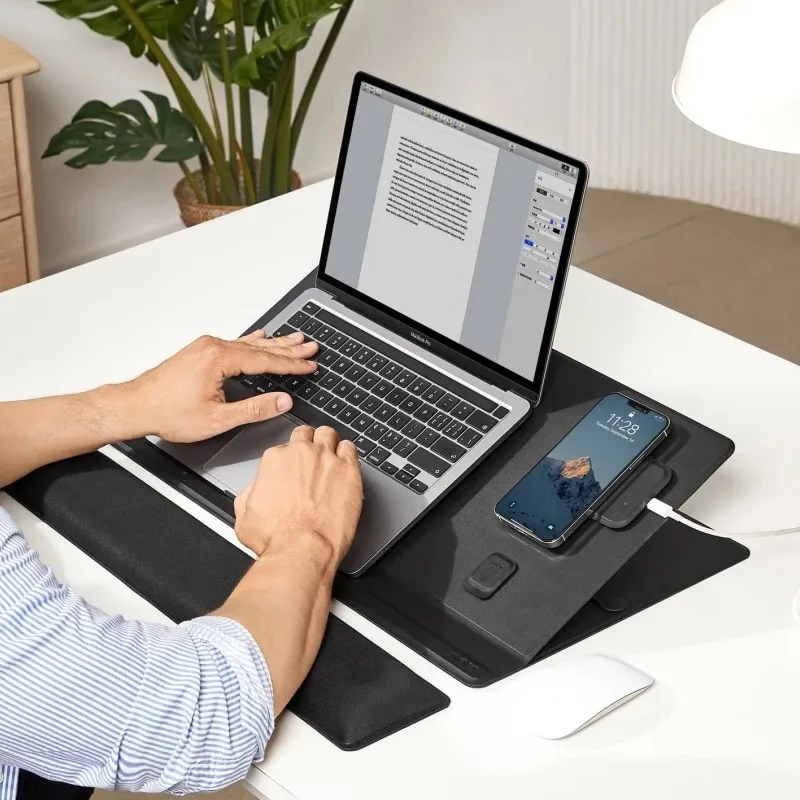 Custom OEM/ODM Multi-angle Work Smart Magnet Laptop Stand Wireless Charging Mouse Pad Desk Mat