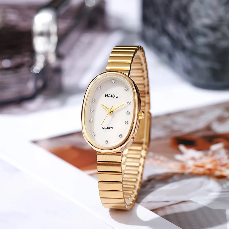 Oval Face Geneve Ladies Gold Watch Oval Dreamy Dainty Vintage
