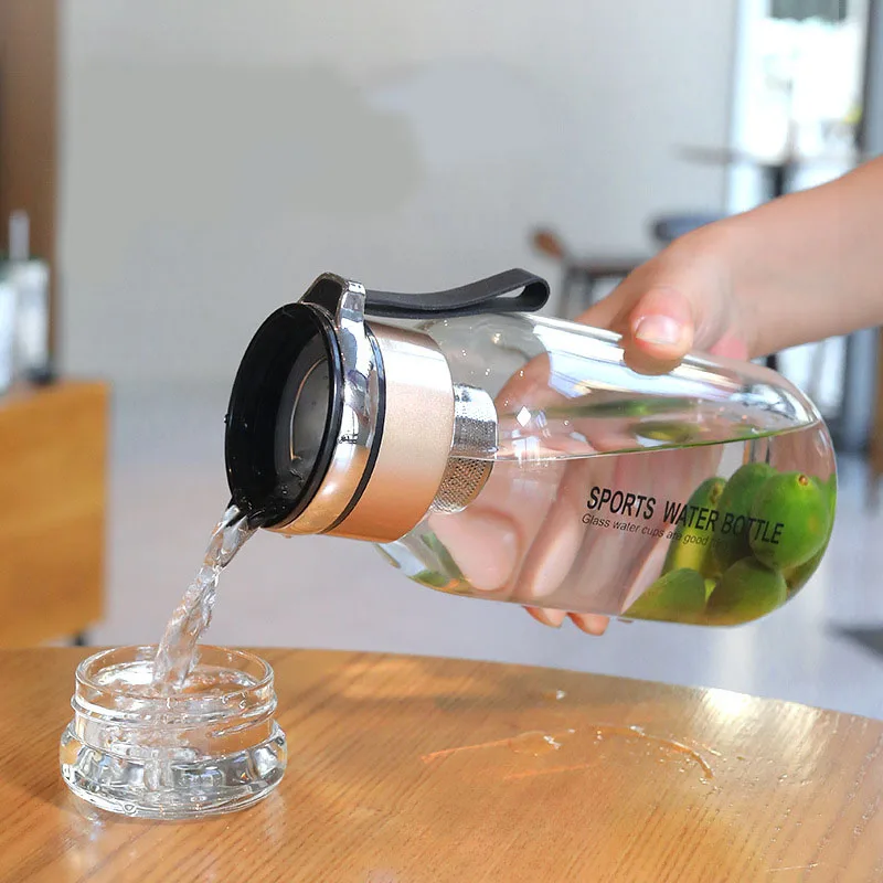 2 Liter Fashion Glass Water Bottle 1L 1.5L Outdoor Travel Sport Protective  Cloth SleeveTea Glass Water Bottles With Filter| Alibaba.com