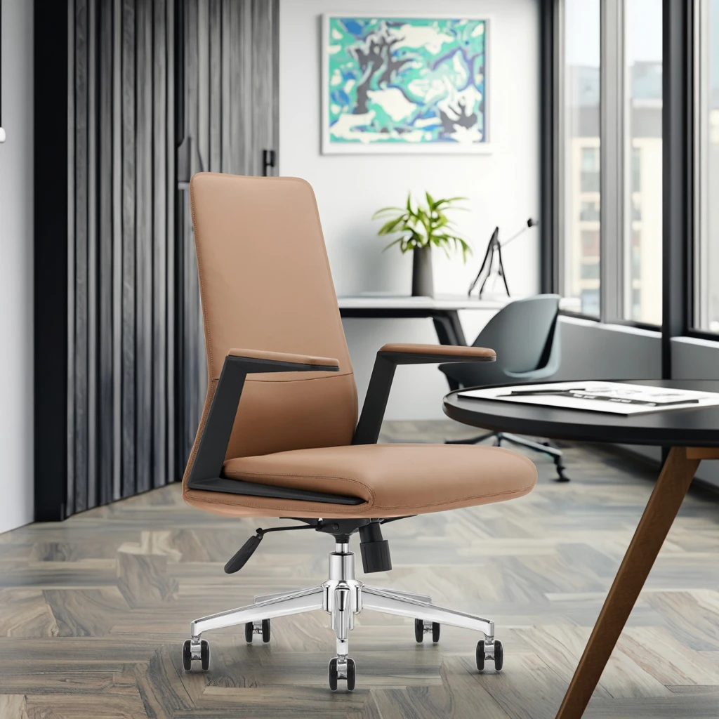 Medium Back Office Guest Chair Steel Reinforcement Dual Density Sponge Commercial Lobby Seating Solution 5