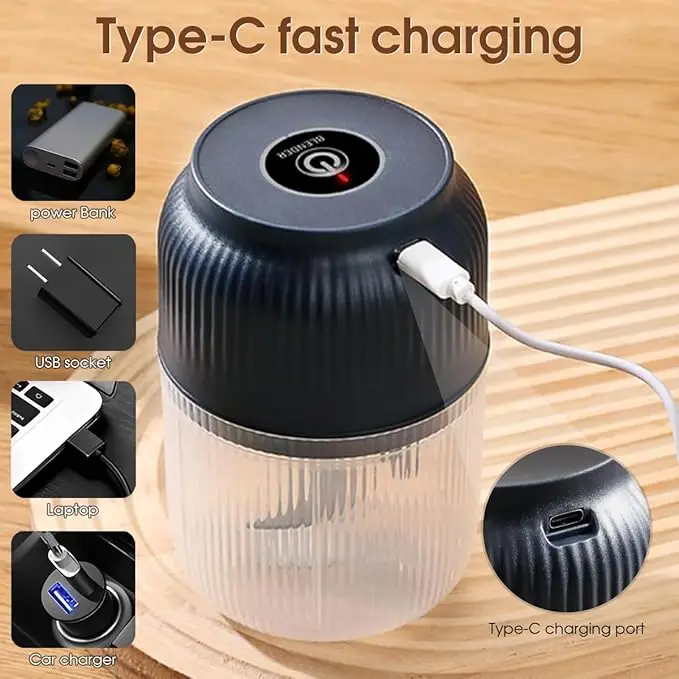 Portable Wireless Small Meat Cutter, USB Charging Mini Kitchen Processor For Garlic, Onion And Vegetable Mincing
_voghion.com
