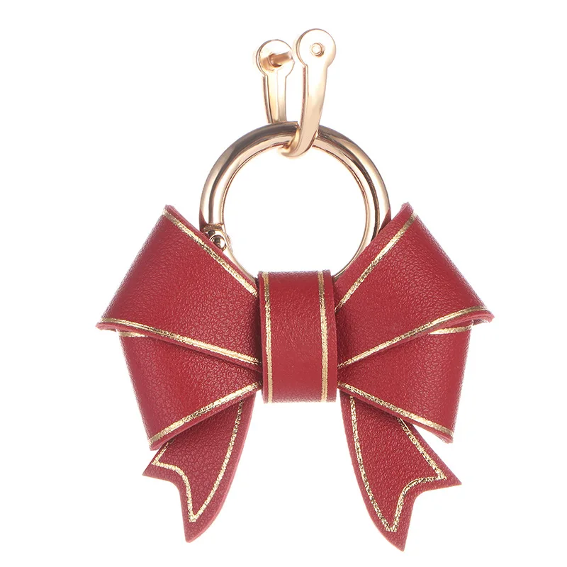 Wholesale Multi-Color Fashion PU Leather Bow Handbag Key Ring