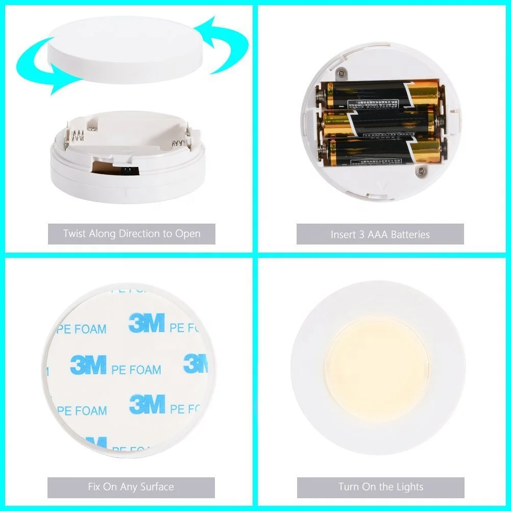 LED Under Cabinet Lights Touch Sensor High Lumen  LED Night Lamp for Kitchen Bedroom Closet