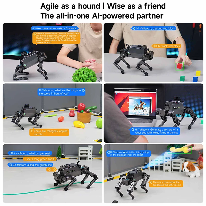 12DOF  DOGZILLA S1 S2 Quadruped Bionic Robot Dog with AI Visual Recognition Functions Design for Raspberry Pi 5  ROS2