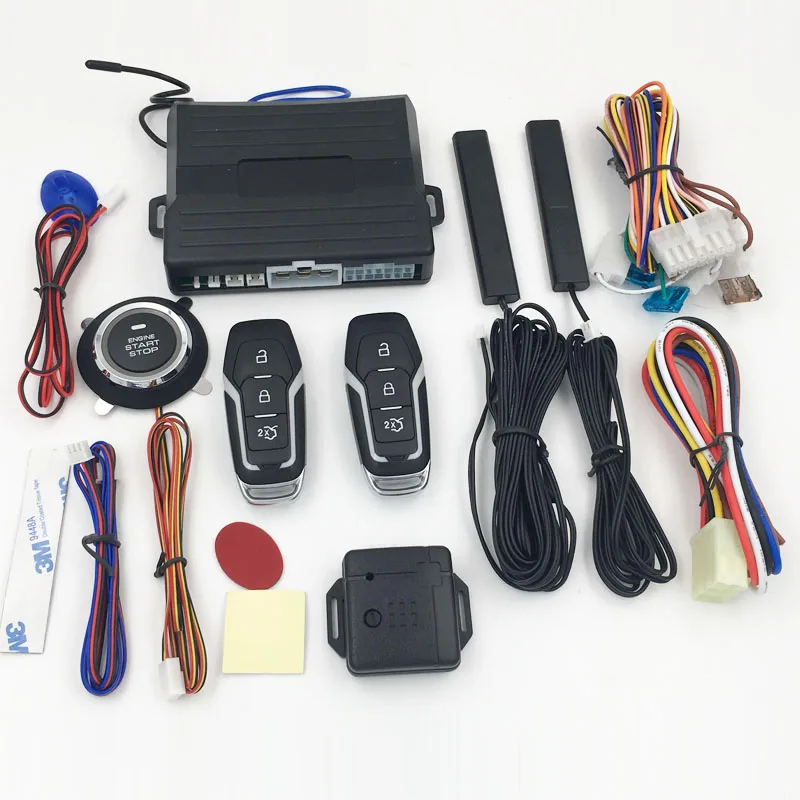 Auto PKE Engine Push Start Stop Passive Keyless Entry Car Alarm System Come With Shock Sensor and Several Remotes Model Options