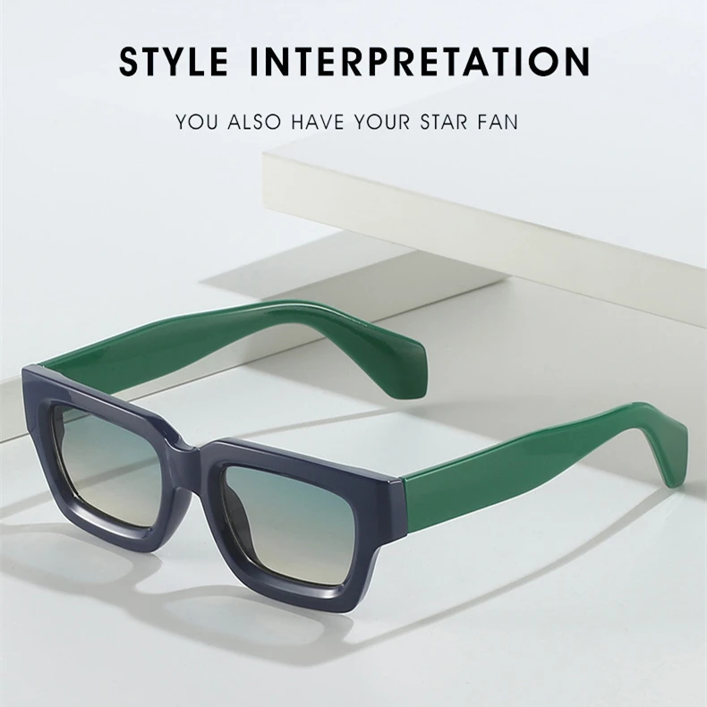 Logo Customized Fashion Vintage Shades Retro Small Square Frame Sun